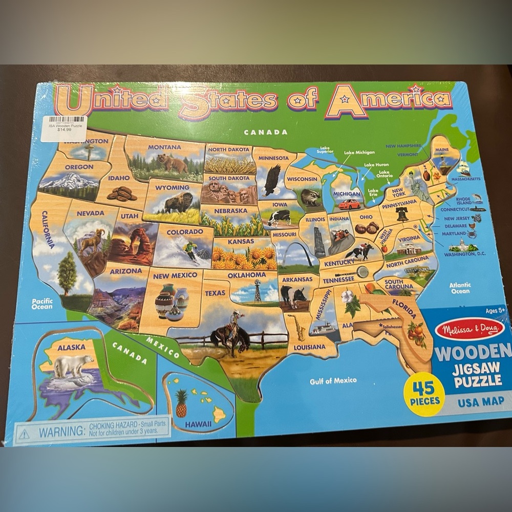 Melissa and Doug USA wood puzzle